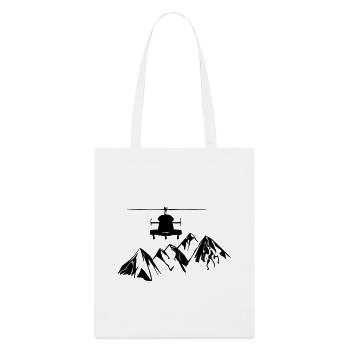 Helikopter mit Bergen - Stanley/Stella Bio-Stoffbeutel - Weiß - Vorne