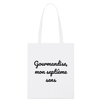 Gourmandise, mon septième sens - Stanley/Stella Bio-Stoffbeutel - Weiß - Vorne