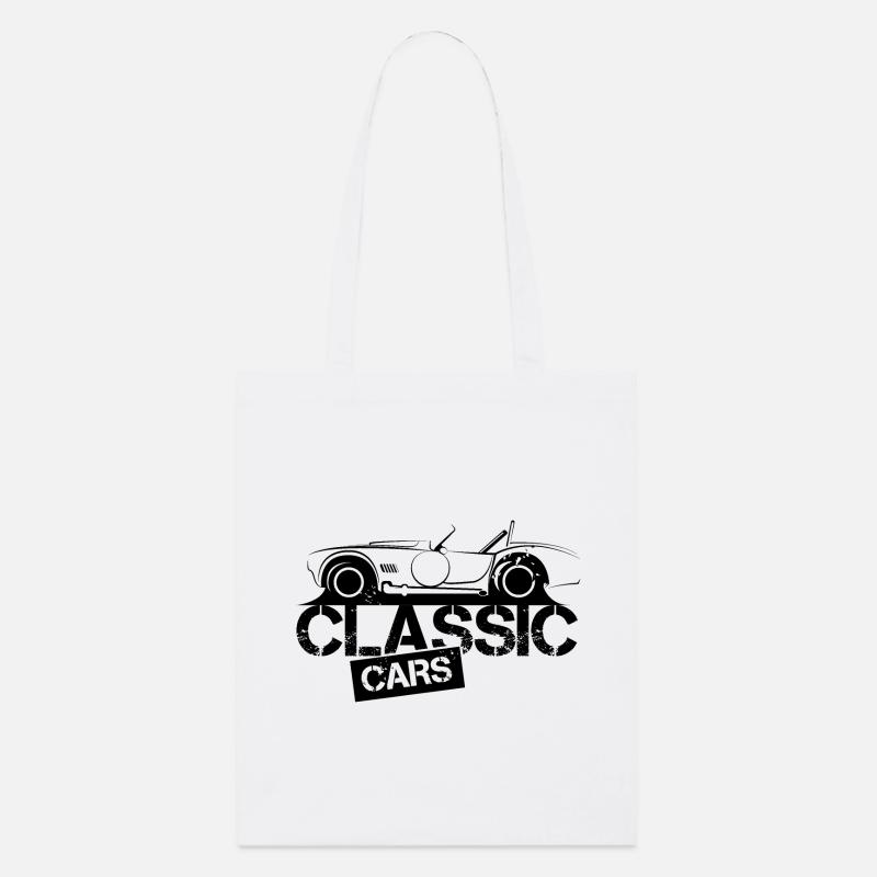 american muscle Klassiker Autos v8 illustration - Stanley/Stella Bio-Stoffbeutel - Weiß