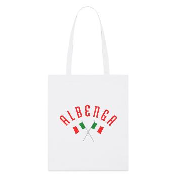 Albenga Italian Flag Crest - Stanley/Stella Organic Tote Bag - white - Front