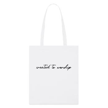 created to worship - Stanley/Stella Organic Tote Bag - white - Front