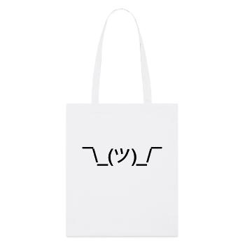 shruggy Smiley ahnungslos Meme nerd emoticon smile - Stanley/Stella Organic Tote Bag - white - Front