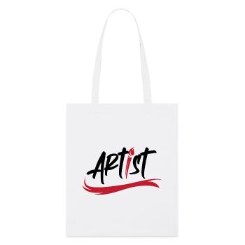 artist pinsel logo Kunst Symbol Pinselstrich icon - Stanley/Stella Bio-Stoffbeutel - Weiß - Vorne