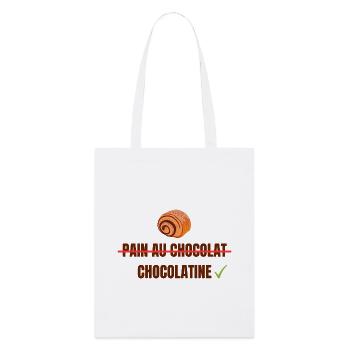 Pain au Chocolat Chocolatine - Stanley/Stella Bio-Stoffbeutel - Weiß - Vorne