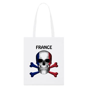 Crâne Jolly Roger Pirate Flag France R6Z - Tote bag bio Stanley/Stella - blanc - Devant