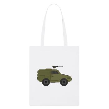 Militär-Jeep - Stanley/Stella Bio-Stoffbeutel - Weiß - Vorne