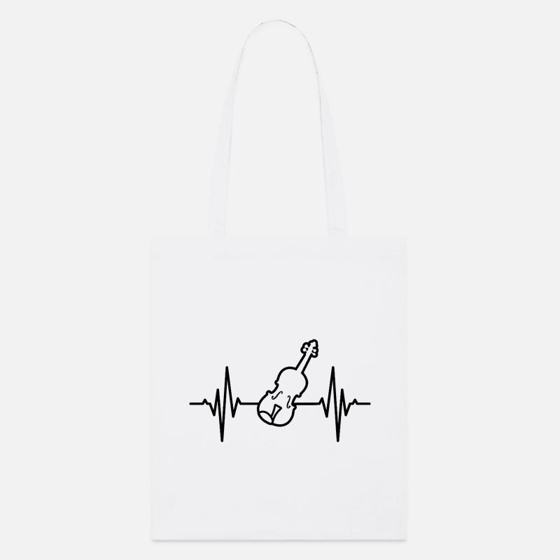 Battement cardiaque ECG de violon - Tote bag bio Stanley/Stella - blanc