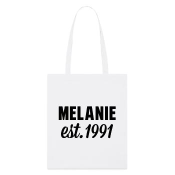 Melanie est 1991 - Stanley/Stella Bio-Stoffbeutel - Weiß - Vorne