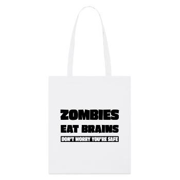 zombies eat brains - Stanley/Stella Organic Tote Bag - white - Front