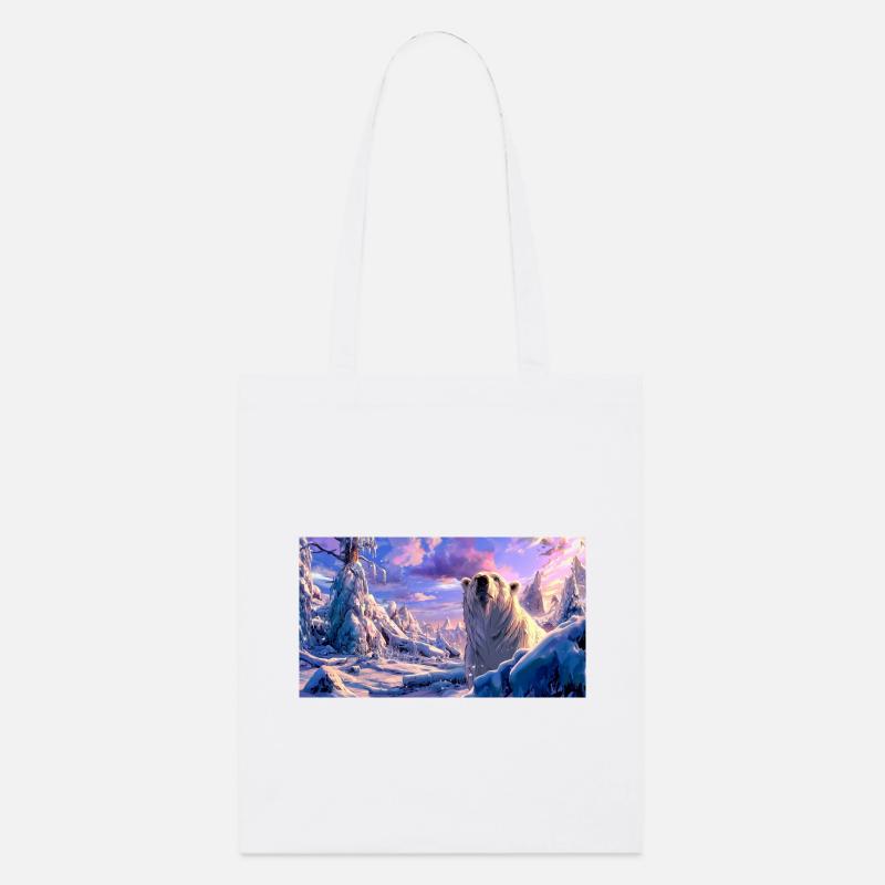 Magischer Eisbär Wintertraum Fantasy Art - Stanley/Stella Bio-Stoffbeutel - Weiß