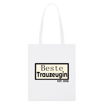 Hochzeit Beste Trauzeugin 2026 - Stanley/Stella Bio-Stoffbeutel - Weiß - Vorne