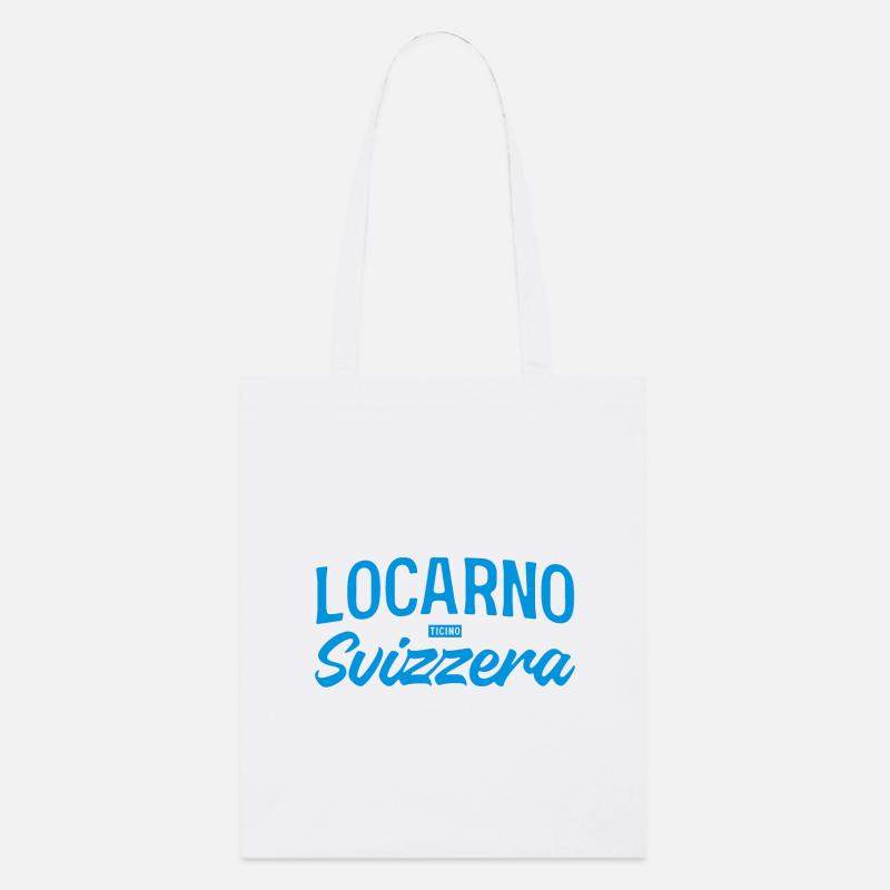 Lettrage Bleu Locarno Suisse - Tote bag bio Stanley/Stella - blanc