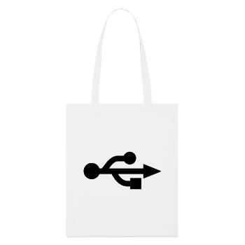 USB Logo - Nerd - Geek - Stanley/Stella Organic Tote Bag - white - Front