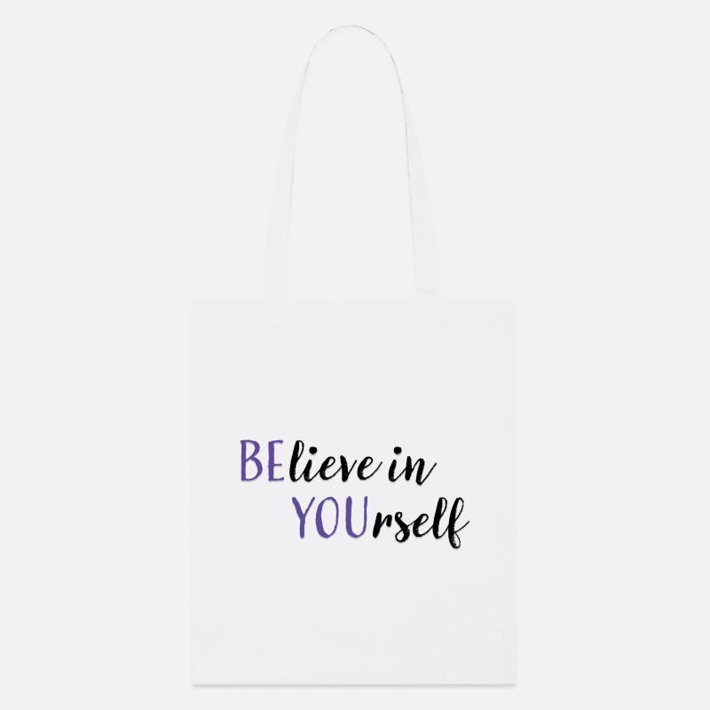 BElieve in YOUrself | Spruch mit 2 Bedeutungen - Stanley/Stella Bio-Stoffbeutel - Weiß