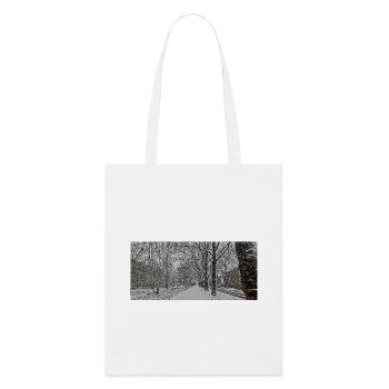 Winterallee im Schneefall - Stanley/Stella Bio-Stoffbeutel - Weiß - Vorne