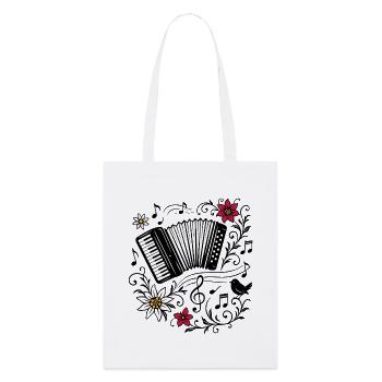 Akkordeon Design - Alpenmusik & Blütenzauber - Stanley/Stella Bio-Stoffbeutel - Weiß - Vorne