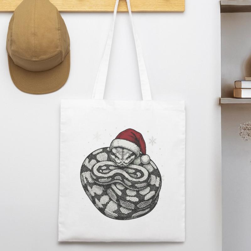 Königspython Weihnachten Ball Python Schlange Stanley/Stella Bio-Stoffbeutel