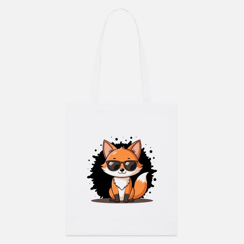 Renard chic lunettes noires - Tote bag bio Stanley/Stella - blanc