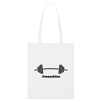 #Maschine: Power, Gewichte & Fitness - Stanley/Stella Bio-Stoffbeutel - Weiß - Vorne