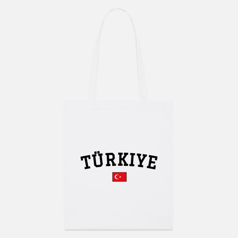 Drapeau de la Turquie Noir - Tote bag bio Stanley/Stella - blanc