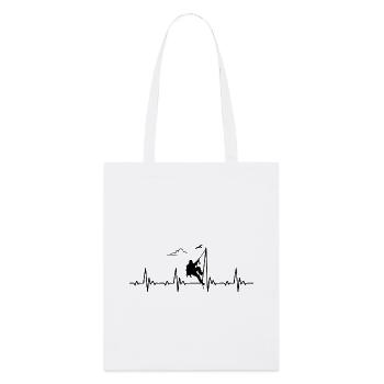 Mountaineering Climbing Heartbeat Frequency Pulse - Stanley/Stella Organic Tote Bag - white - Front