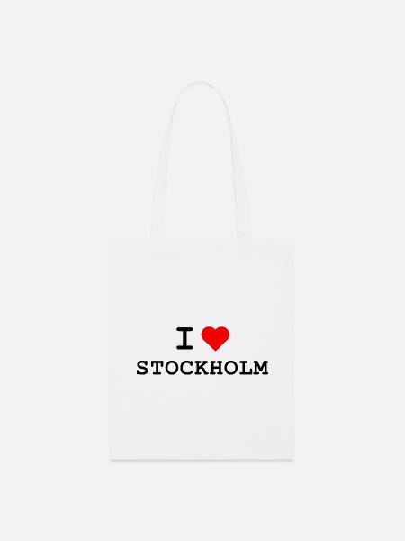 I love Stockholm - Stanley/Stella Bio-Stoffbeutel - Weiß