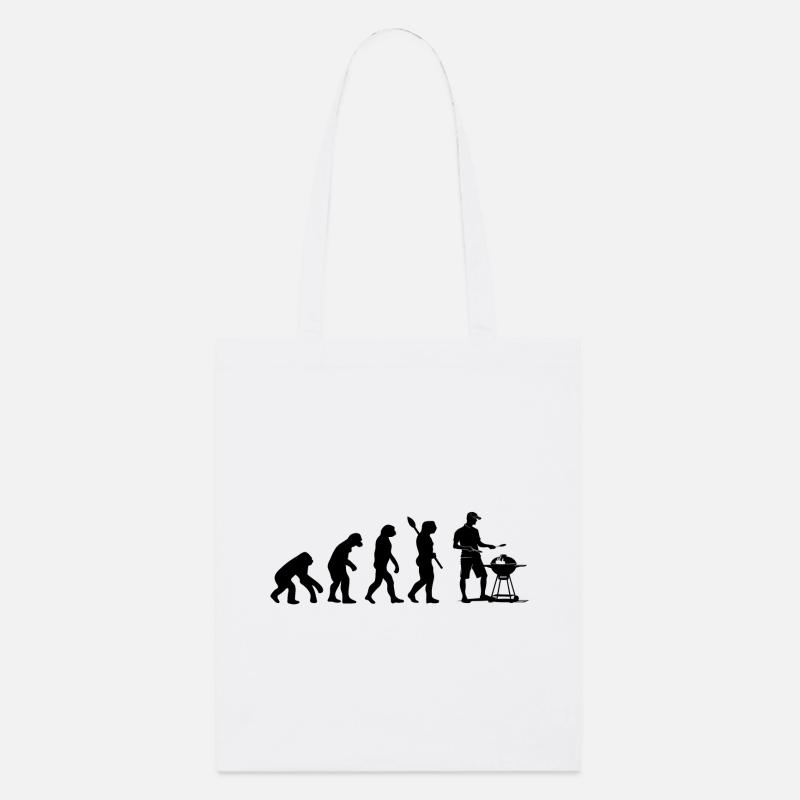 Funny Human Evolution Grill Master BBQ Lover - Stanley/Stella Organic Tote Bag - white
