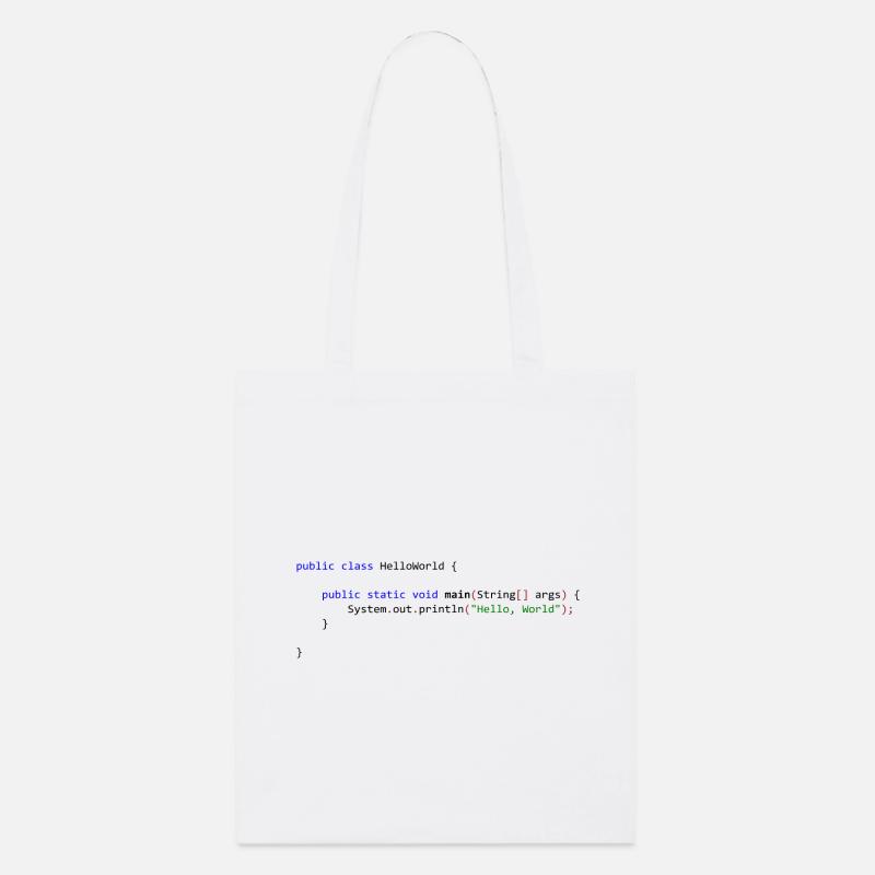 Hello World in Java - Stanley/Stella Organic Tote Bag - white