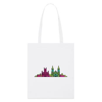 Paisley City Skyline Abbey Moderne Linienkunst - Stanley/Stella Bio-Stoffbeutel - Weiß - Vorne