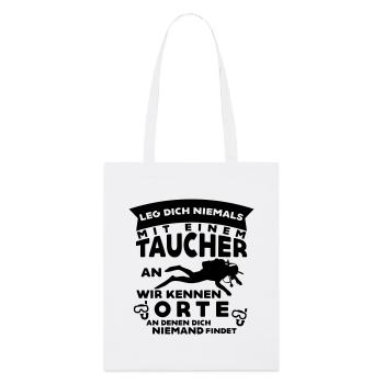 Taucher kennen Orte... - Stanley/Stella Bio-Stoffbeutel - Weiß - Vorne
