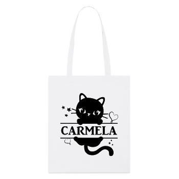 t-shirt Carmela t-shirt cat chat gato cat - Stanley/Stella Organic Tote Bag - white - Front