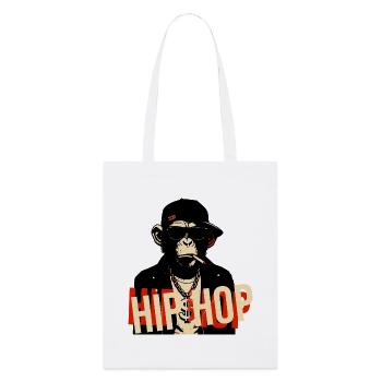 Hip-Hop-Schimpansen-Bling-Ikone - Stanley/Stella Bio-Stoffbeutel - Weiß - Vorne