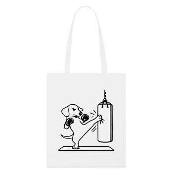Kickboxing Boxing Dog Dachshund - Stanley/Stella Organic Tote Bag - white - Front