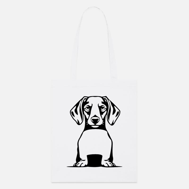 Dachshund Hunde T-shirt Geschenk - Stanley/Stella Bio-Stoffbeutel - Weiß