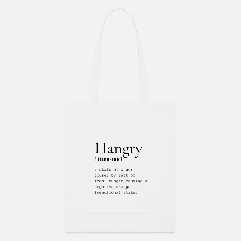 Hangry noir - Tote bag bio Stanley/Stella - blanc
