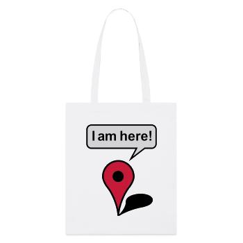 I am here! Google Maps - Stanley/Stella Bio-Stoffbeutel - Weiß - Vorne
