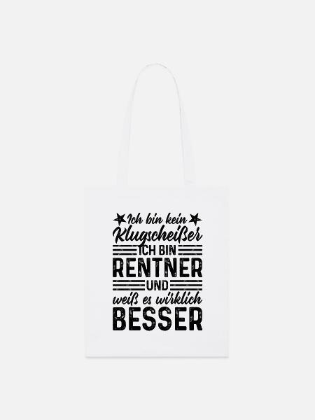 Rentner Klugscheißer - Stanley/Stella Bio-Stoffbeutel - Weiß