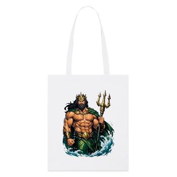 Le roi Poséidon avec le Trident - Tote bag bio Stanley/Stella - blanc - Devant