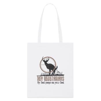Hunter Vegetarian Deer My food poops on yours - Stanley/Stella Organic Tote Bag - white - Front