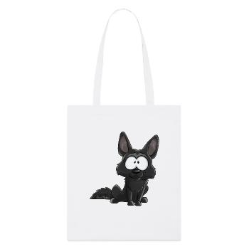 Ich bin Deutscher Schäferhund schwarz - Stanley/Stella Bio-Stoffbeutel - Weiß - Vorne