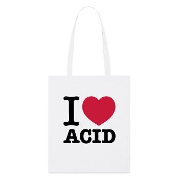 I love Acid - Stanley/Stella Bio-Stoffbeutel - Weiß - Vorne