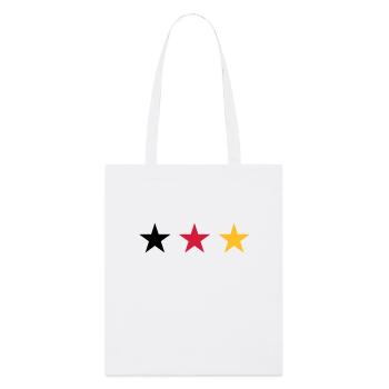 Allemagne trois étoiles dans Noir Rouge Or - Tote bag bio Stanley/Stella - blanc - Devant