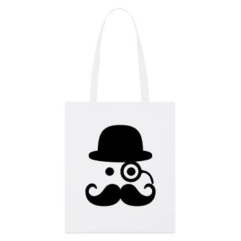 Smiley Mustache - Stanley/Stella Bio-Stoffbeutel - Weiß - Vorne