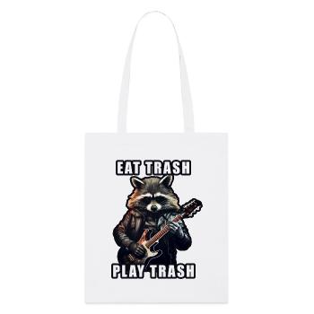 Metalhead Waschbär Gitarre - Stanley/Stella Bio-Stoffbeutel - Weiß - Vorne