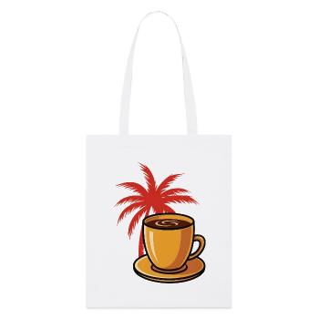 Tropical Coffee Palm Style - Stanley/Stella Organic Tote Bag - white - Front