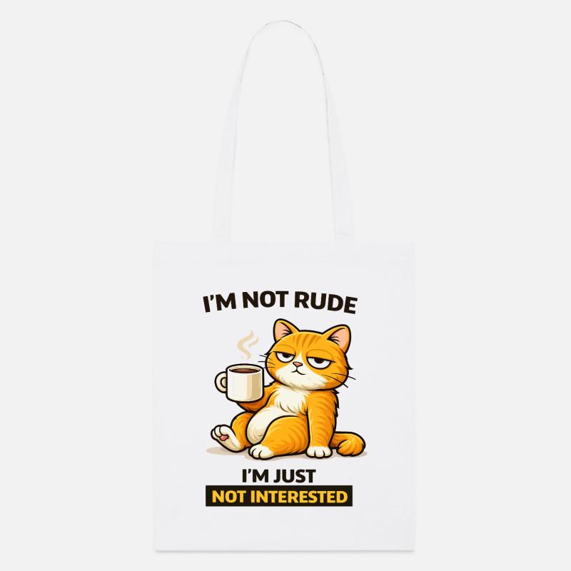 Mürrische Katzenkaffee-Einstellung - Stanley/Stella Bio-Stoffbeutel - Weiß