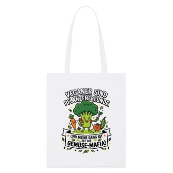Veganer Gemüse Mafia Humor Spruch - Stanley/Stella Bio-Stoffbeutel - Weiß - Vorne
