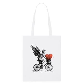 Ange du cœur à vélo - Tote bag bio Stanley/Stella - blanc - Devant