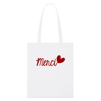 MERCI. THANKS. THANK YOU. ANNIVERSAIRE. NAISSANCE. - Tote bag bio Stanley/Stella - blanc - Devant