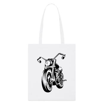 custom bike motorcycle rider illustration chopper - Stanley/Stella Organic Tote Bag - white - Front